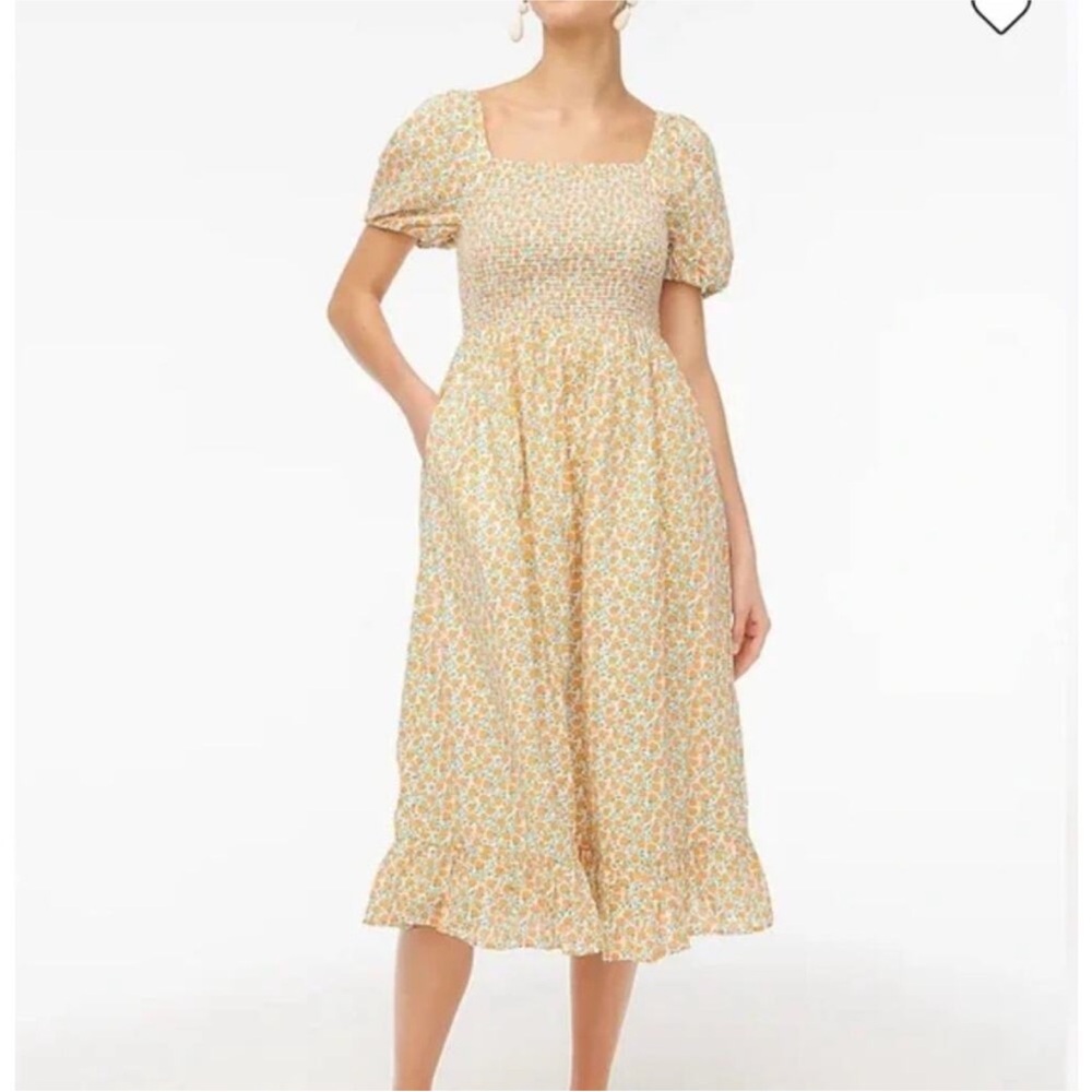 Floral Puff Sleeve Dress J.crew xs